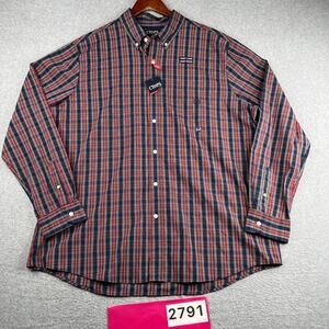 Chaps Easy Care Stretch Shirt 2XL Tartan Plaid Button Up Long Sleeve NEW